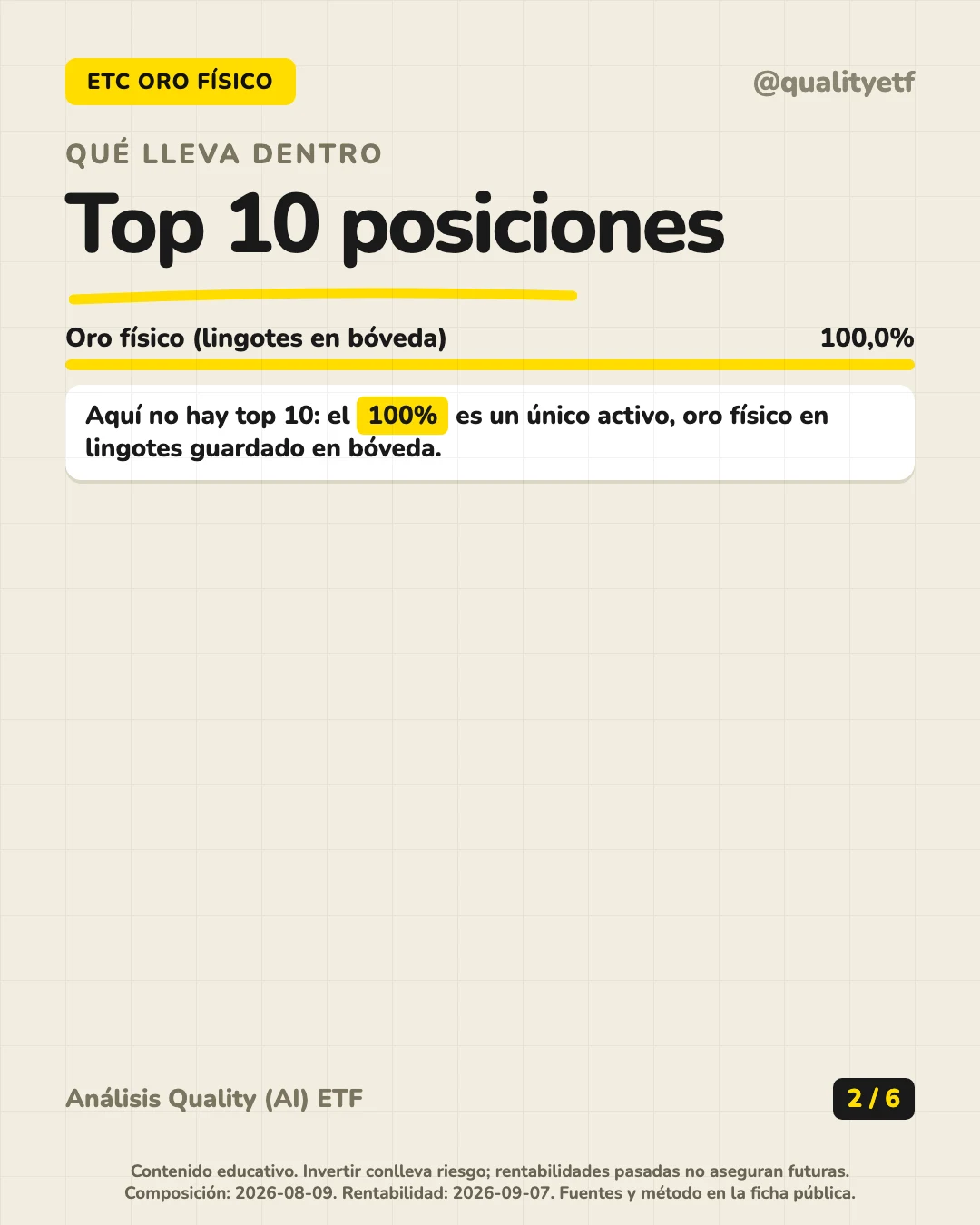 Qué lleva dentro del análisis de iShares Physical Gold ETC