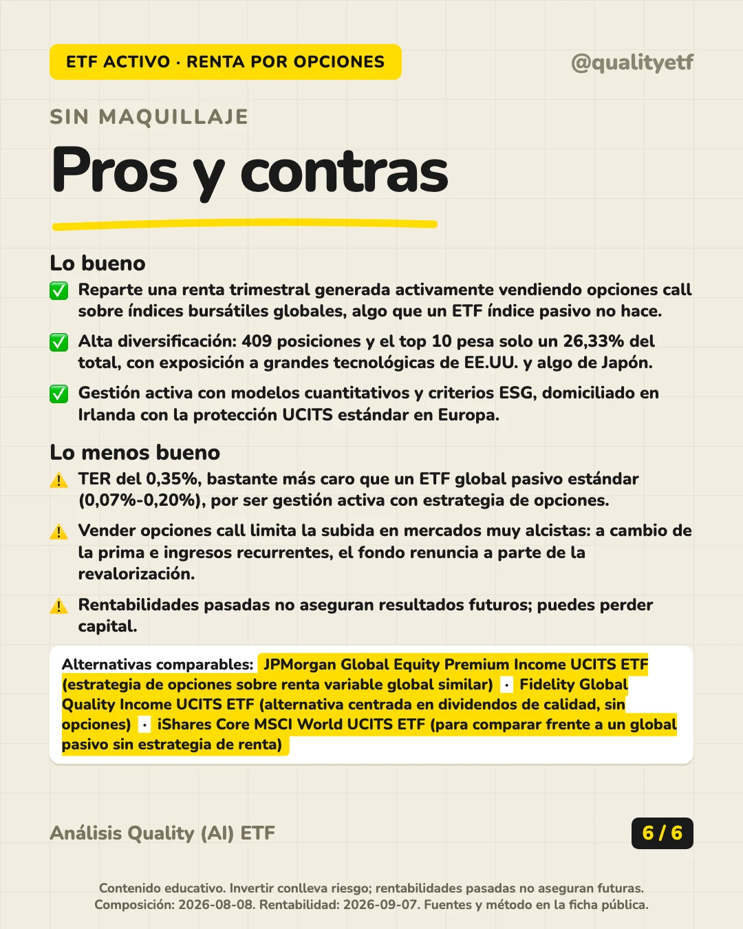 Pros y contras del análisis de iShares World Equity High Income UCITS ETF USD (Dist)