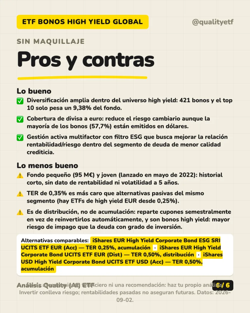 Costes y fiscalidad del análisis de JPMorgan Global High Yield Corporate Bond Multi-Factor Active UCITS ETF EUR Hedged (dist)