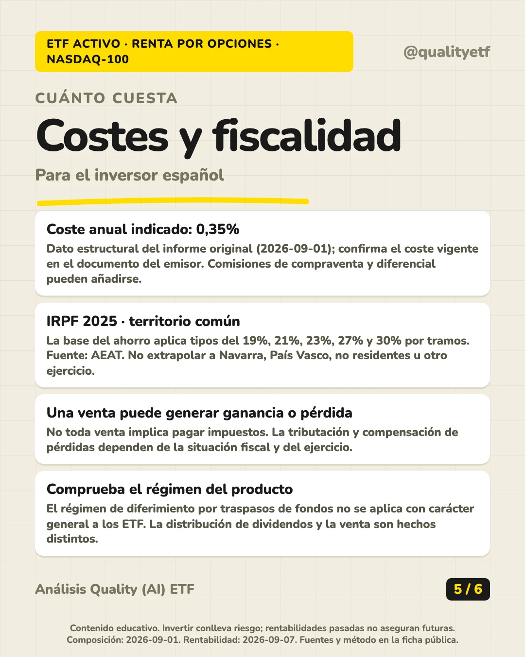 Costes y fiscalidad del análisis de JPMorgan Nasdaq Equity Premium Income Active UCITS ETF USD (Acc)